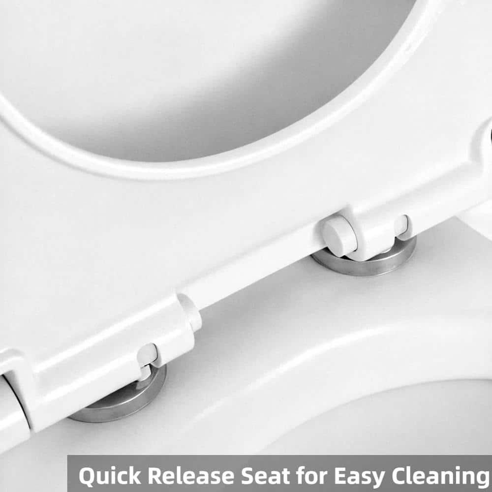 Momei One Piece Toilet,Floor-Discharge Dual Flush,Glossy White - 24.8x13x27.56
