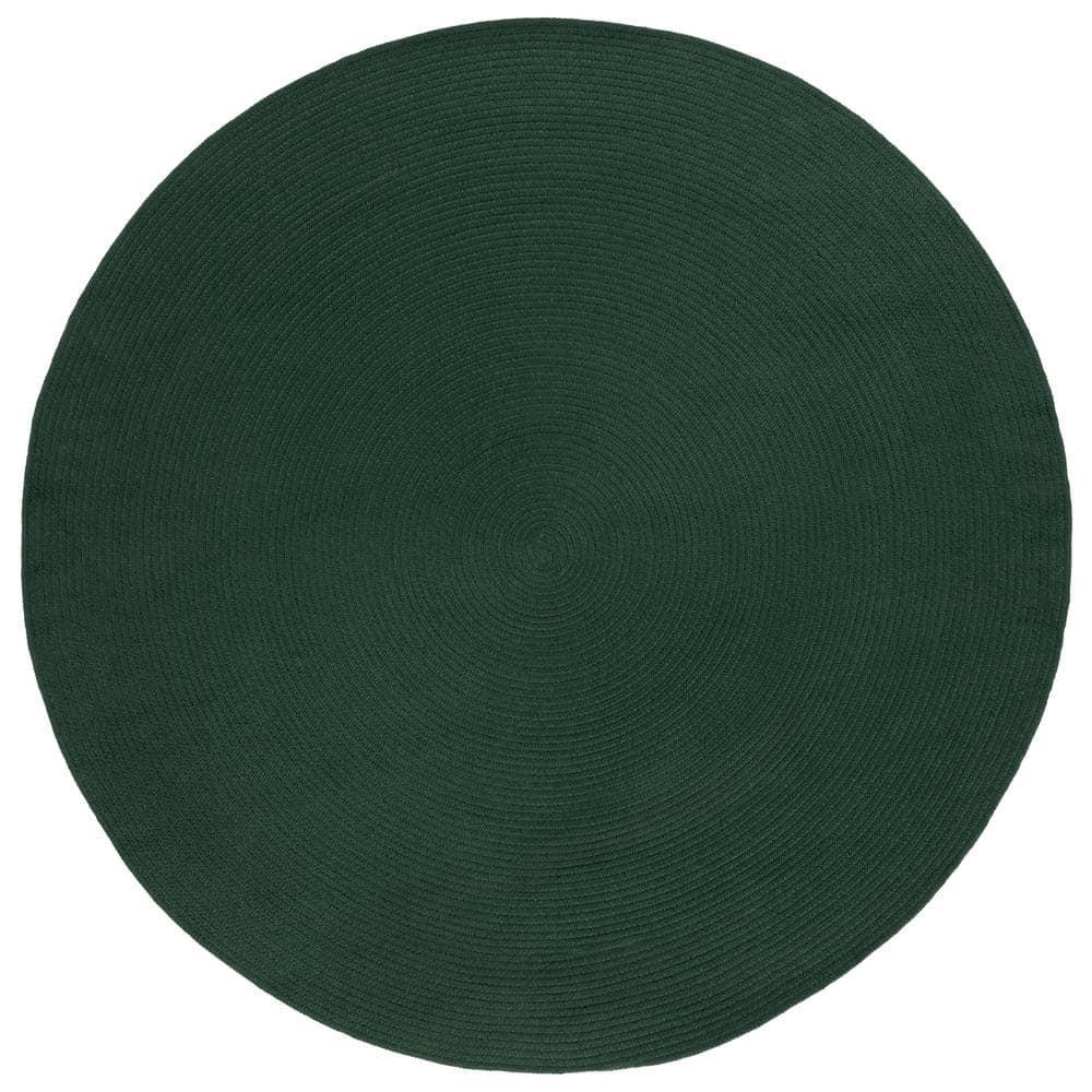 Braided BRD402 Hand Woven Area Rug - Dark Green - 5' round - Safavieh.