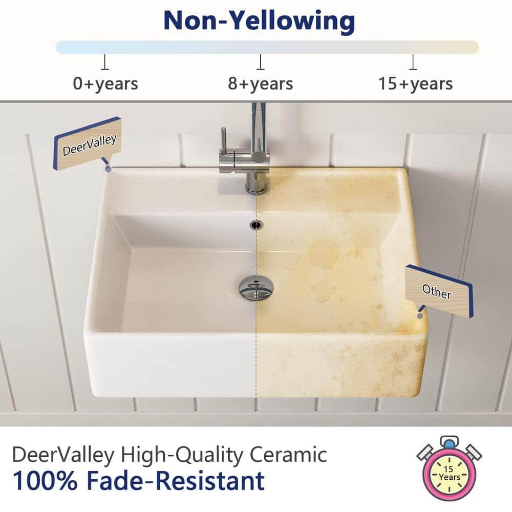 23'' x 18'' White Rectangular Vitreous China Wall Mount Bathroom Sink with Overflow