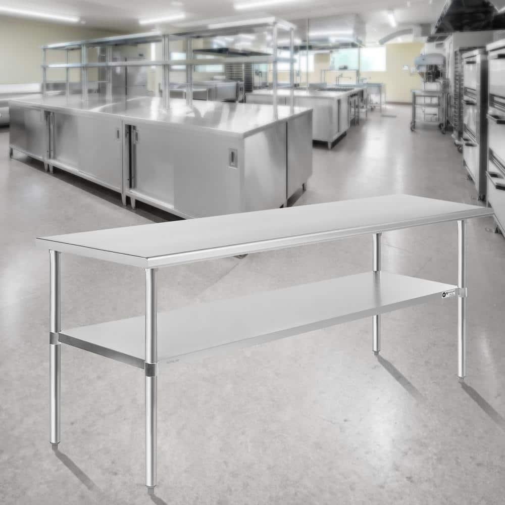 GRIDMANN 30" D x 34.5" H Stainless Steel Prep Station with Undershelf