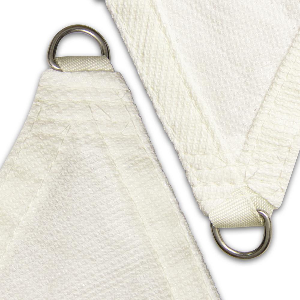 Amgo Toldo para Exteriores con Forma de Triángulo Blanco de 16' x 16', Toldo UPF50+ AGTAPT8, 95% Bloqueo UV, Permeable Al Agua y Al Aire, Estándar Comercial Resistente (Hacemos Tamaños Personalizados)