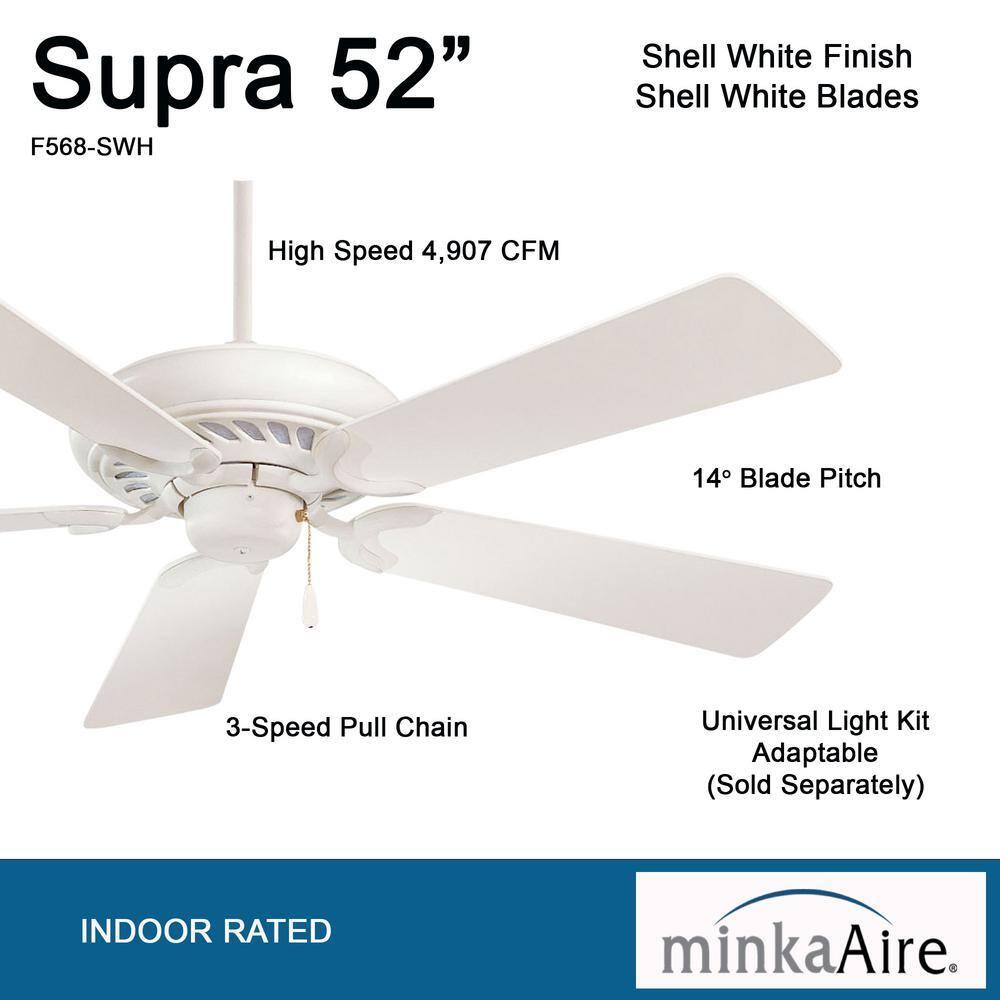 52" Supra 5 - Blade Standard Ceiling Fan with Pull Chain