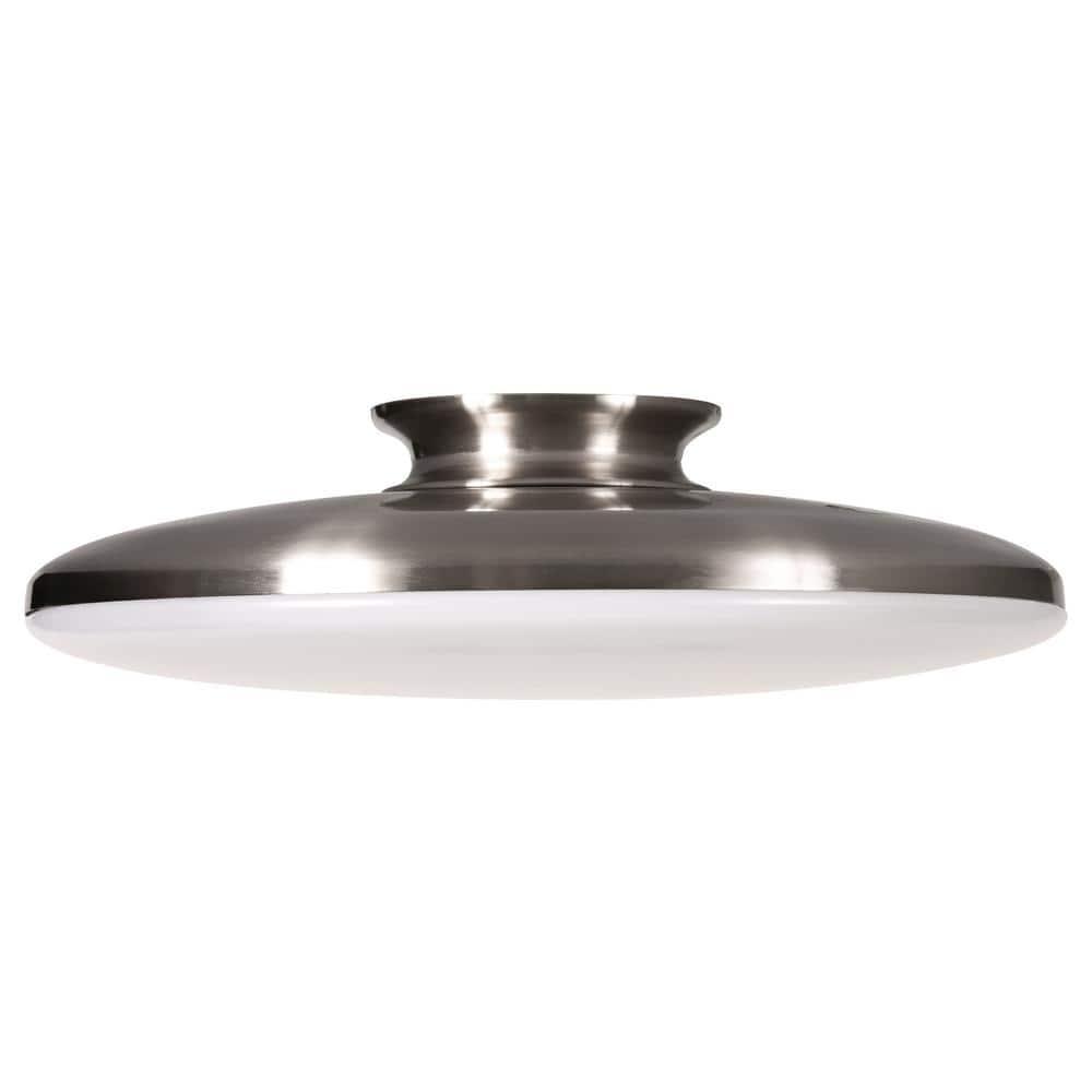 AFX  Skye LED Flush Mount with White Acrylic 25 Satin Nickel Medium 15 inch Satin Nickel