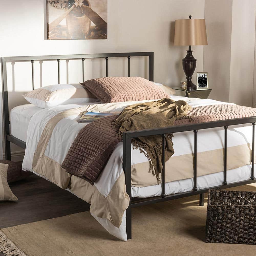 Amy Metal Queen Spindle Bed in Dark Bronze