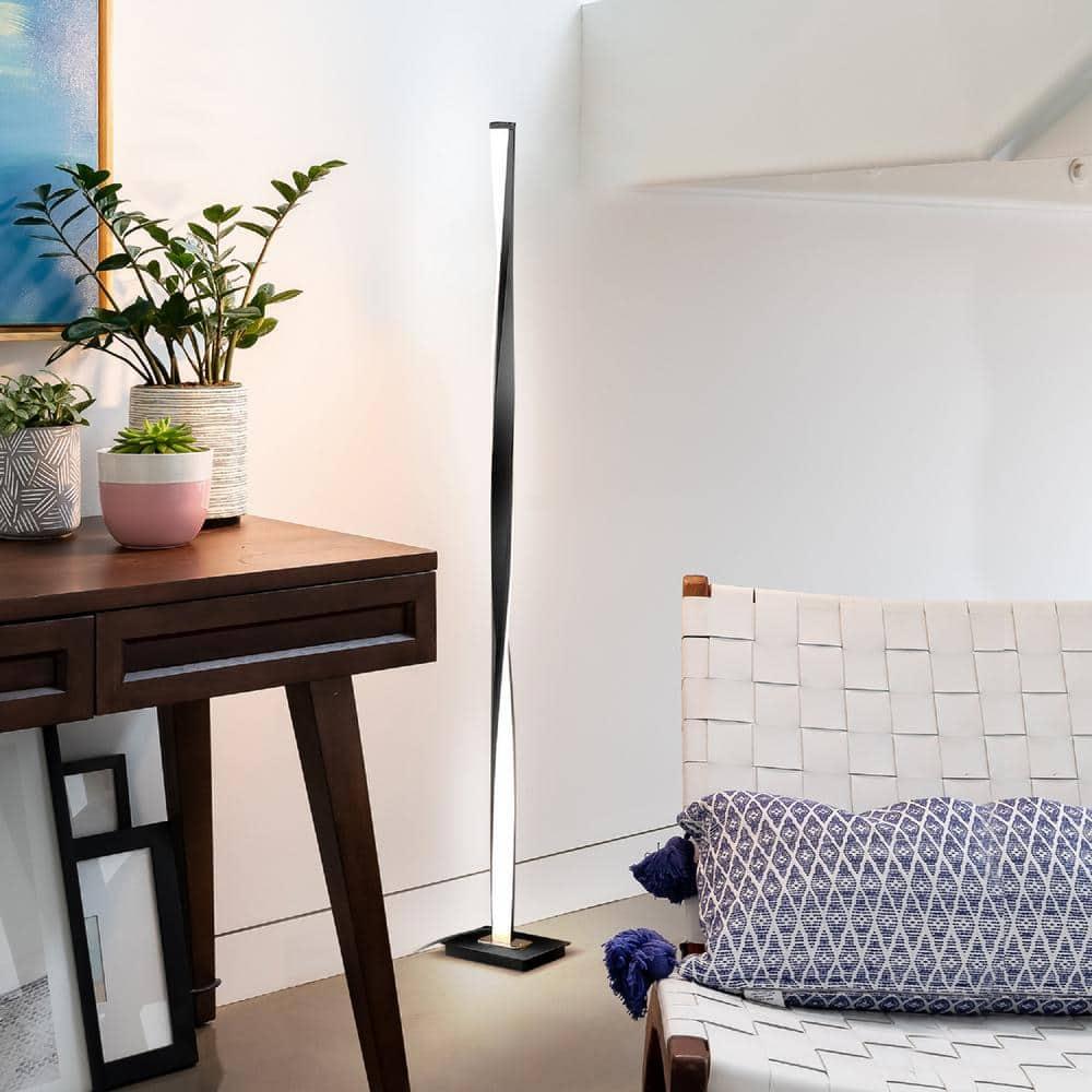 Brightech Helix 48 in. Industrial LED Floor Lamp with Built-In 3-Way Dimmer