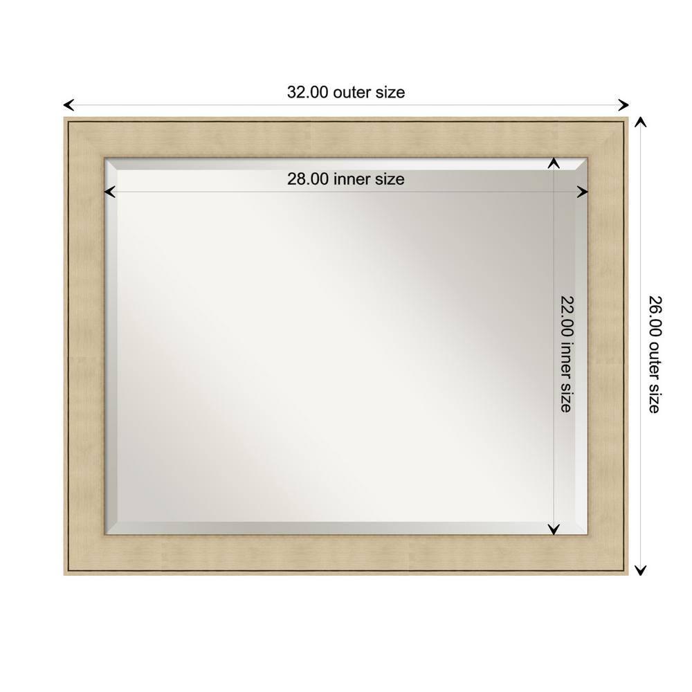 Amanti Art Classic Honey Silver Beveled Wall Mirror 26 x 32 in.