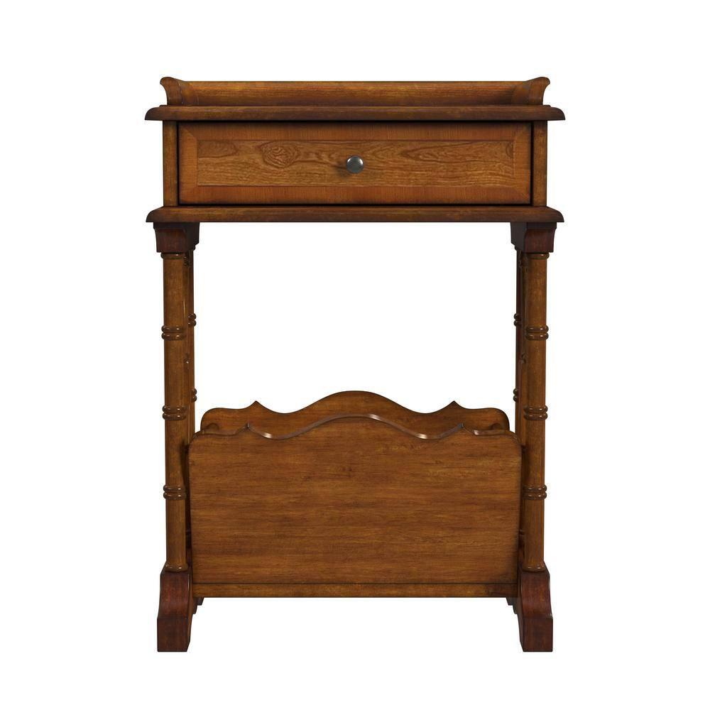 Cummings End Table With Storage - Olive Ash Brown