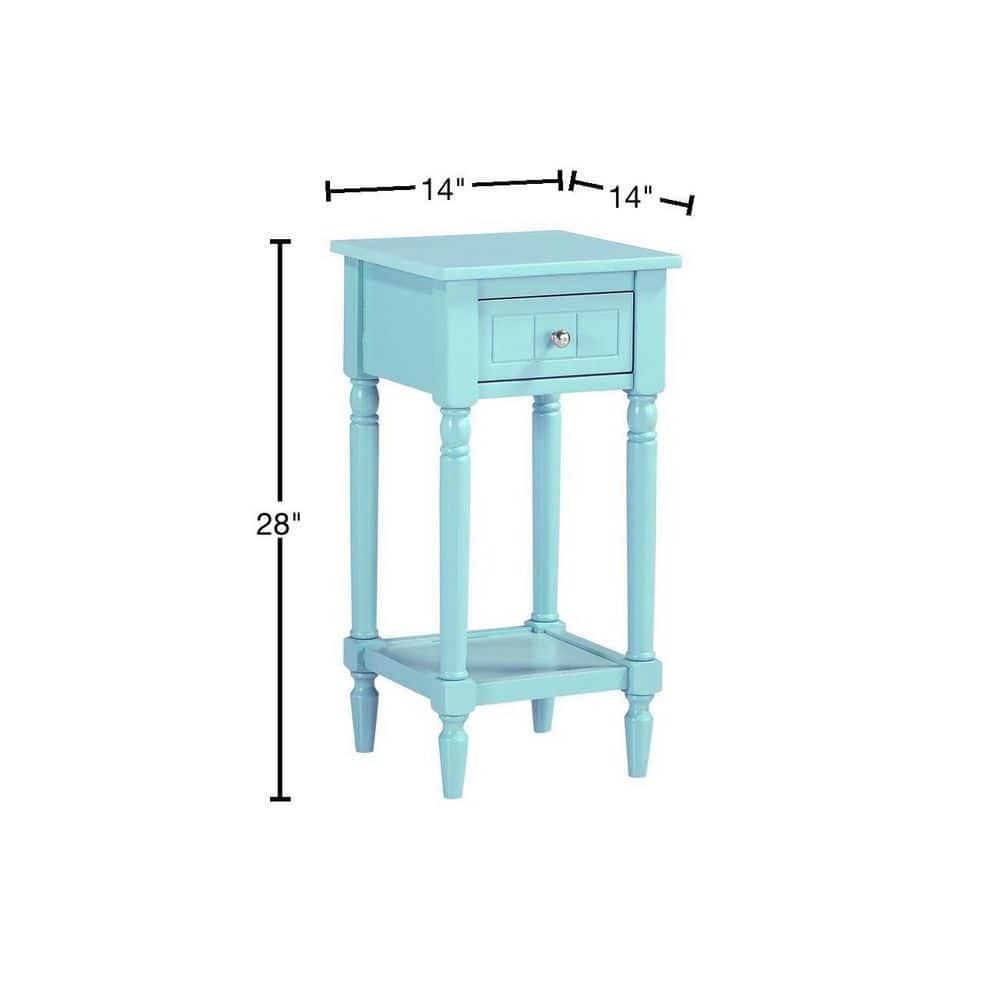 Convenience Concepts French Country Khloe 1 Drawer Accent Table with Shelf, Sky Blue