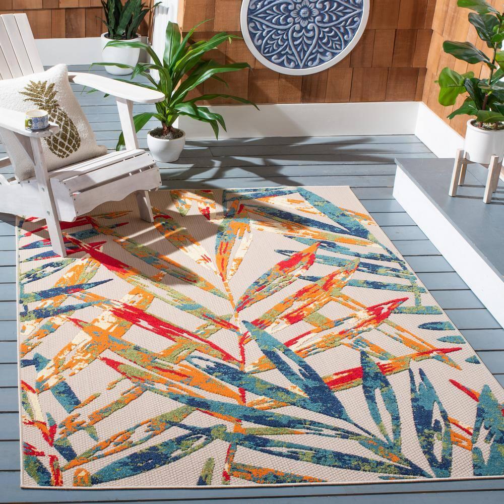 Cabana CBN368 Loomed Indoor Area Rug - Ivory/Navy - 5'3"x7'6" - Safavieh