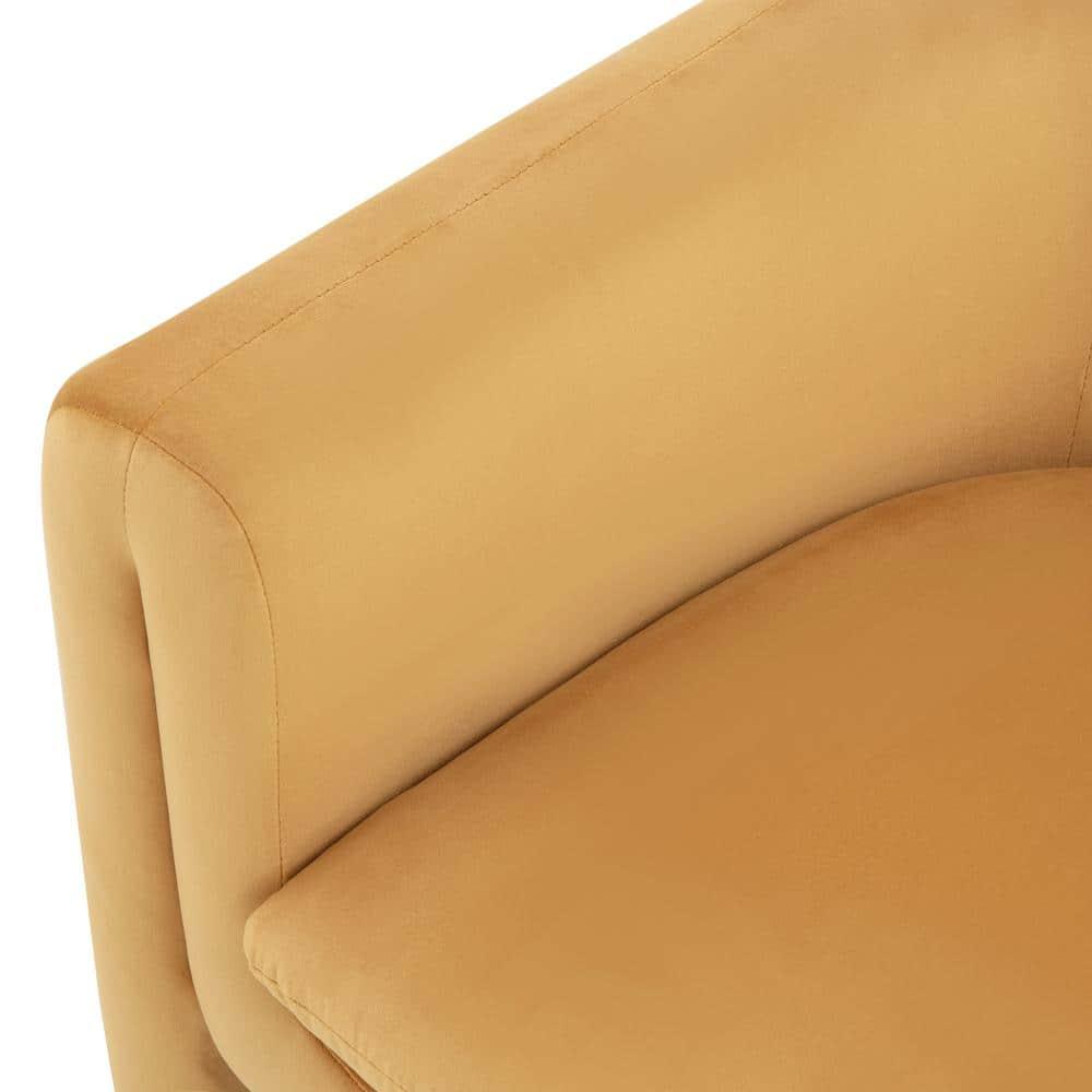 SAFAVIEH Couture Laylette Modern Velvet Solid Accent Chair, Pumpkin Orange