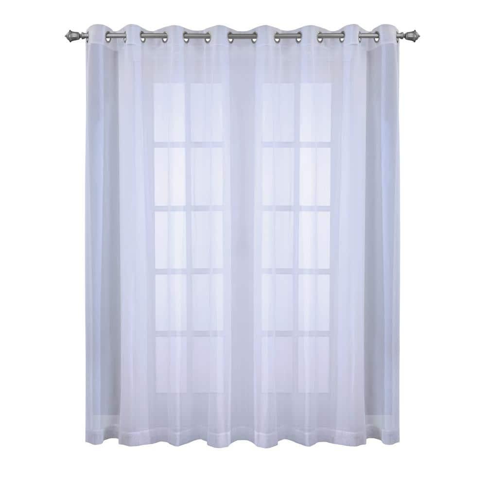 Habitat Cote d'Azure Sheer Grommet Exclusive Curtain Panel for Living Room 112" x 84" White