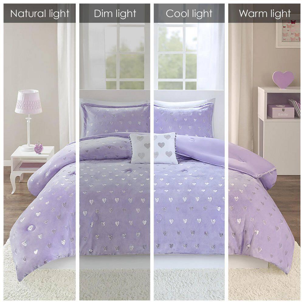 Rosalie Metallic Printed Plush Comforter Set