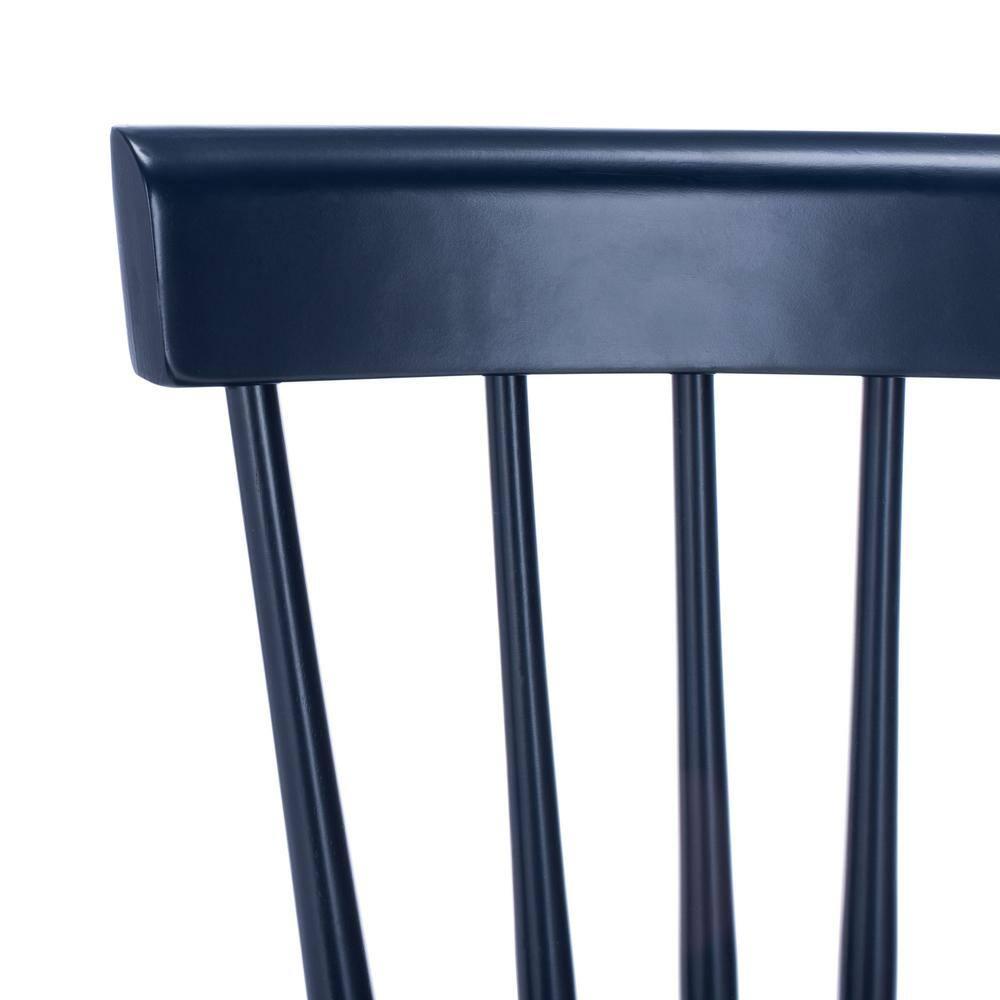 SAFAVIEH Parker Solid 17 in. H Spindle Dining Chair, Navy, Set of 2