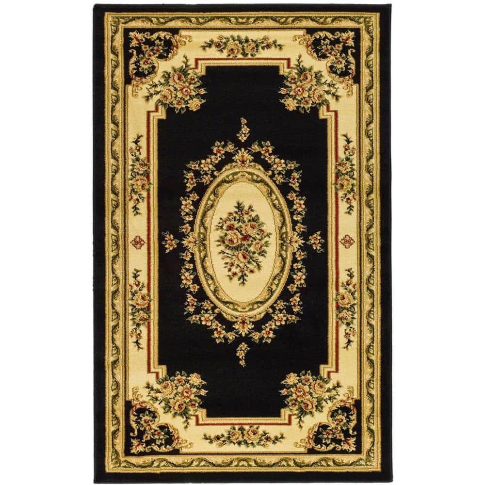 Lyndhurst LNH218 Power Loomed Accent Rug - Black/Ivory - 3'3"x5'3" - Safavieh
