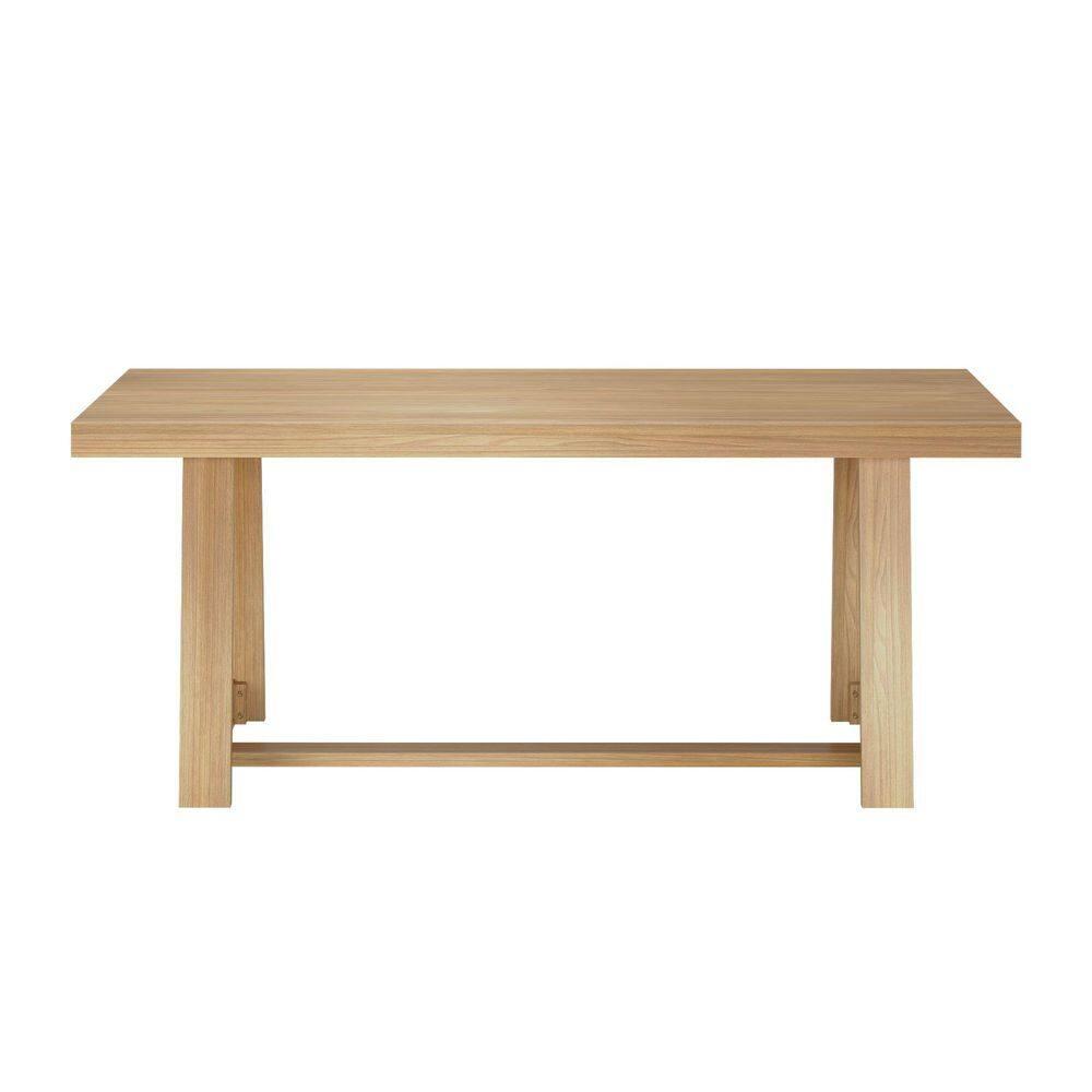 Plank+Beam Farmhouse 72" Dining Table, Solid Wood Rectangular Kitchen Table for 6 People