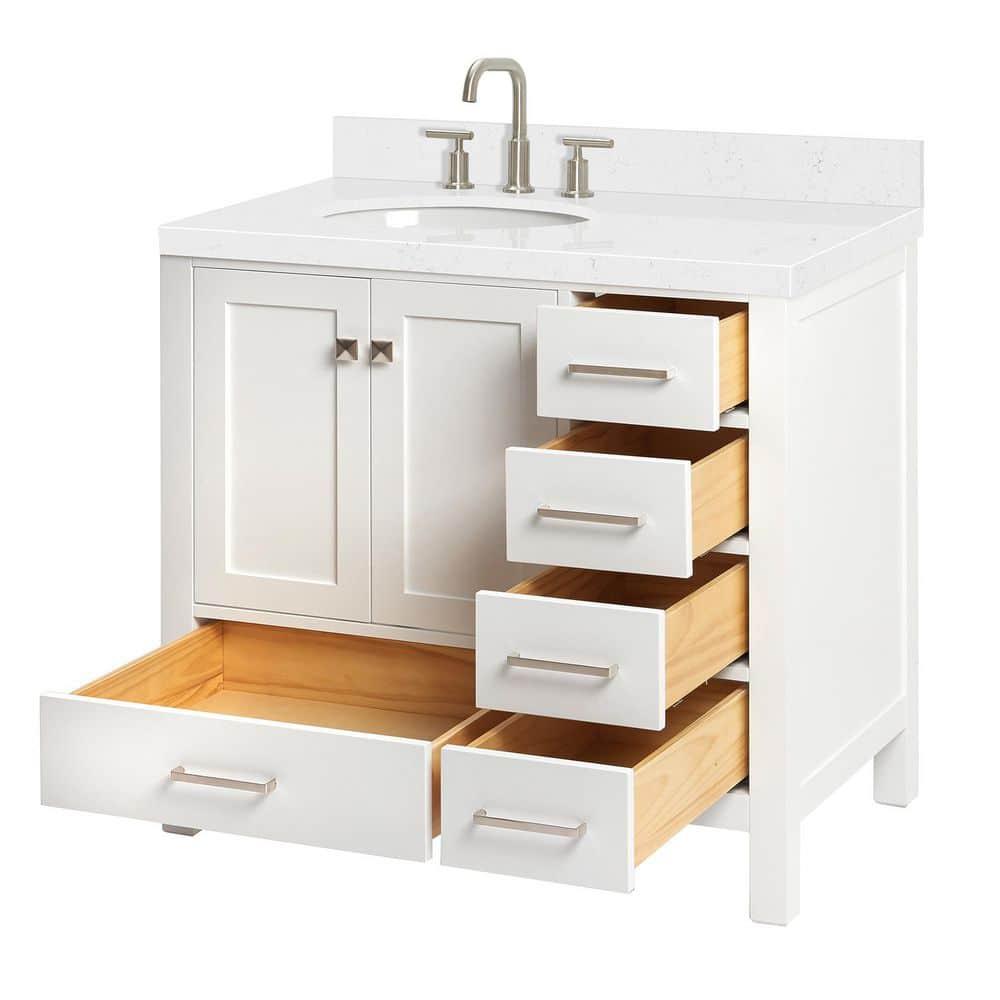 Ariel A036slcqovo Cambridge 36" Free Standing Single Basin Vanity Set - White