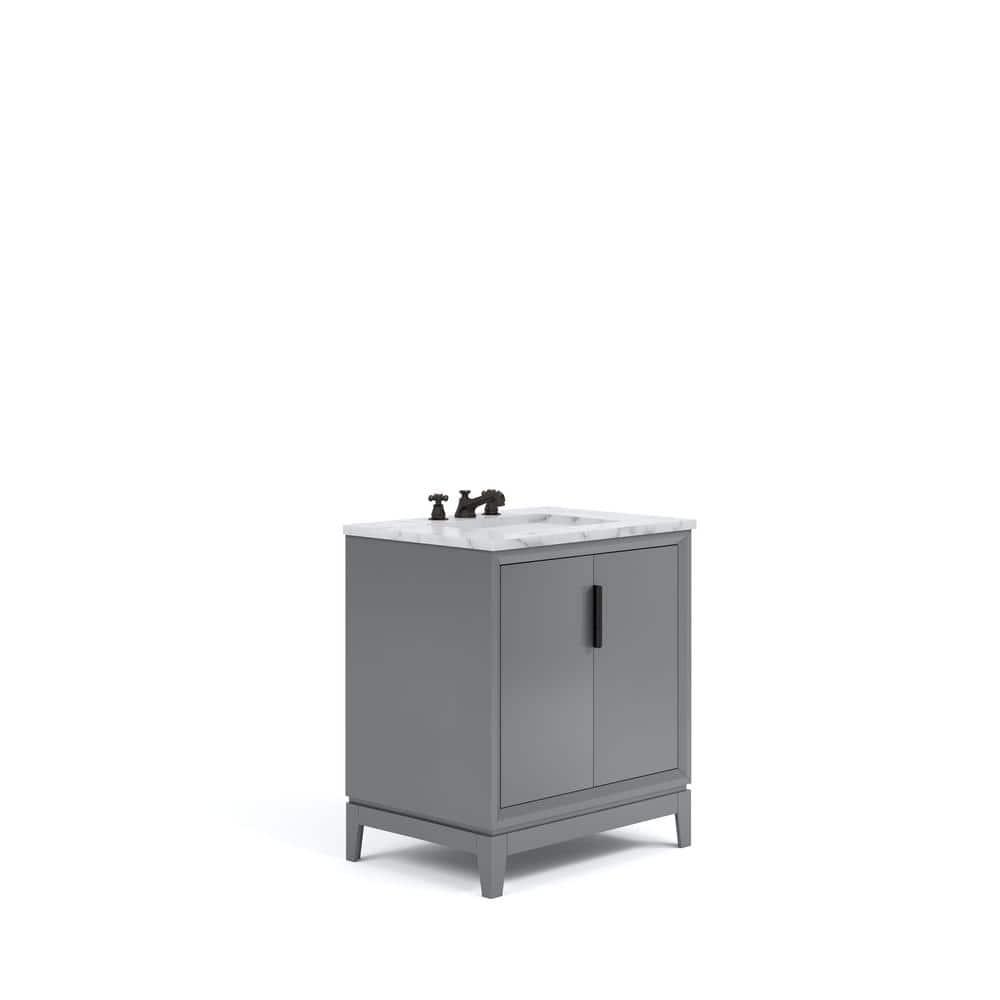 Elizabeth 30" Cashmere Grey Single Bathroom Vanity with Carrara Marble Top