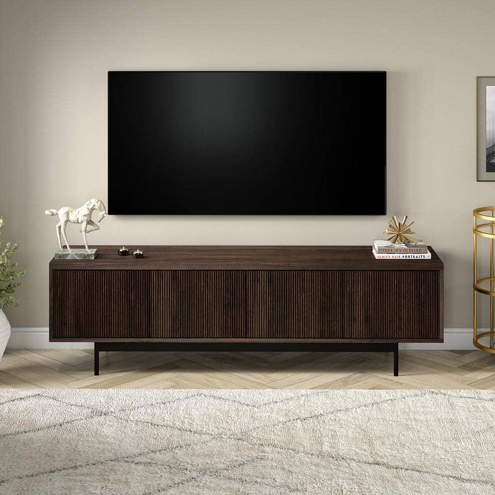 Evelyn&Zoe Whitman Rectangular TV Stand for TV's up to 75" in Alder Brown
