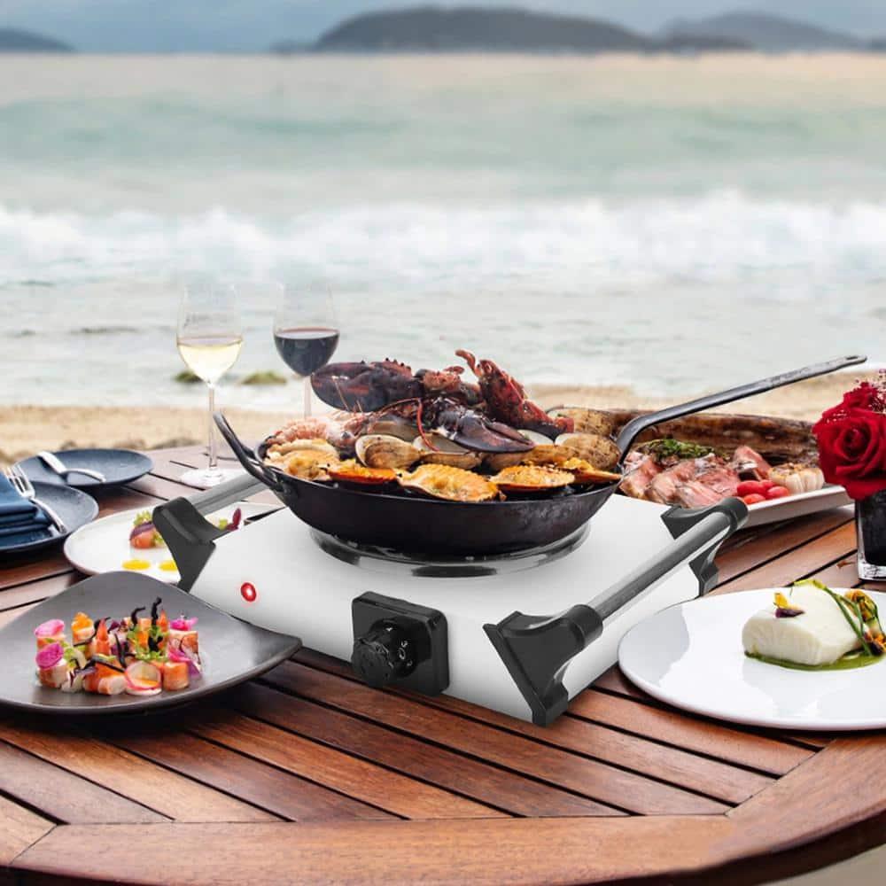 iMounTEK Portable Coil Hot Plate Heating Plate, 1000W Stove Countertop Heater with 5 Temperature Adjustments Fast Heating for Cooking