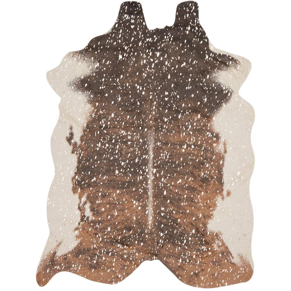 Loloi II Bryce Faux Cowhide Walnut / Champagne Area Rug
