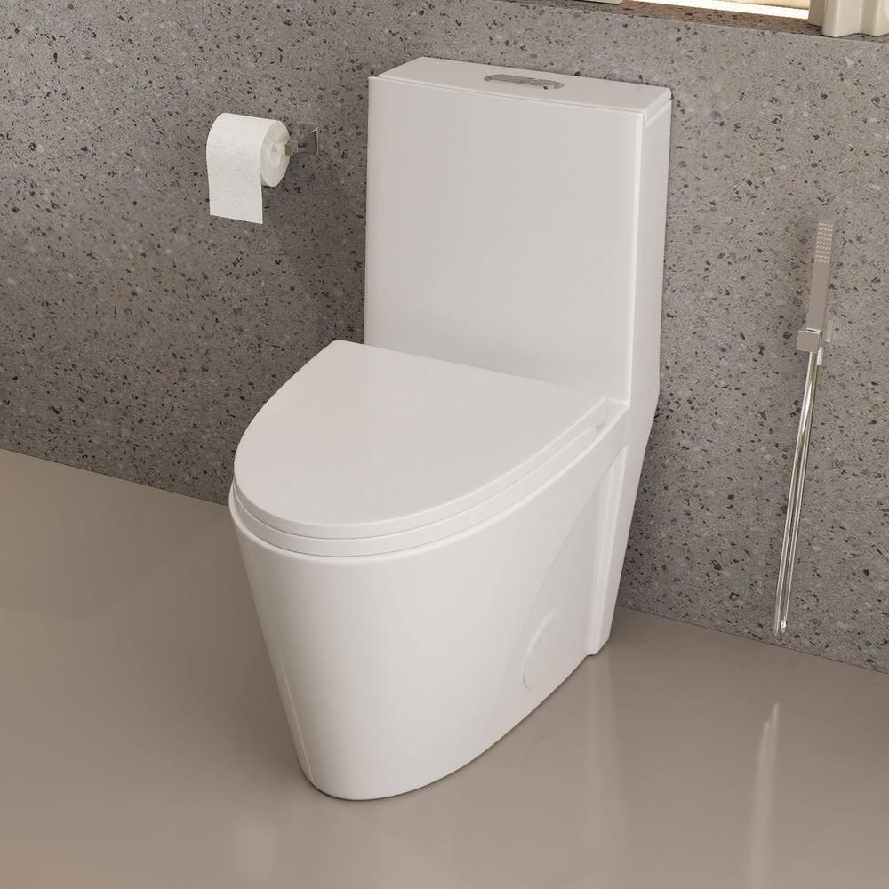 One-Piece 1.1/1.6 Gpf Dual Flush Elongated Toilet In Seat Included