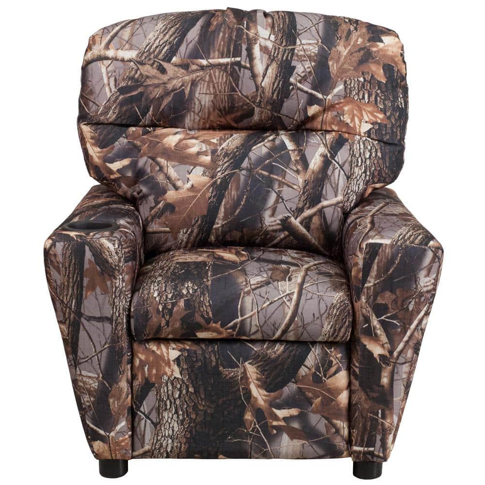 Flash Furniture Chandler Contemporary Camouflaged Fabric Kids Recliner with Cup Holder