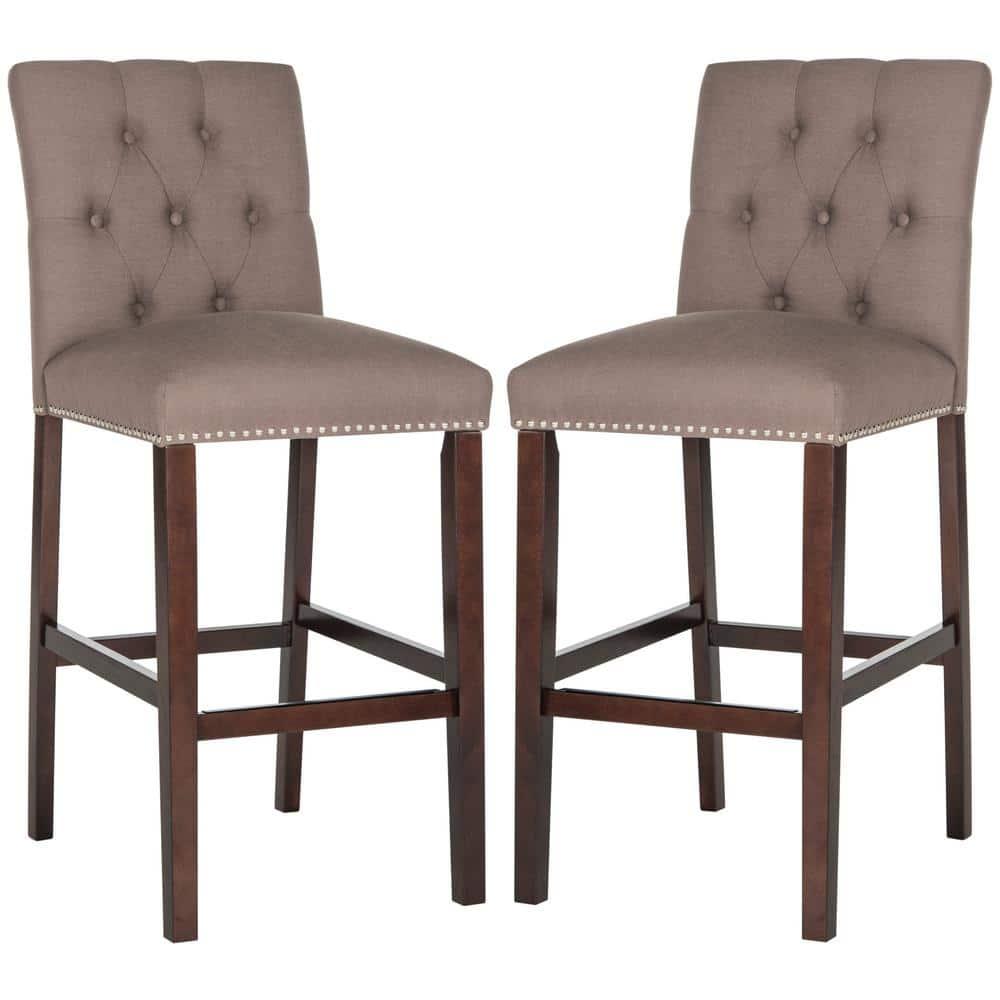 Norah Bar Stool (Set of 2) - FOX6210 - Dark Taupe - Safavieh Couture