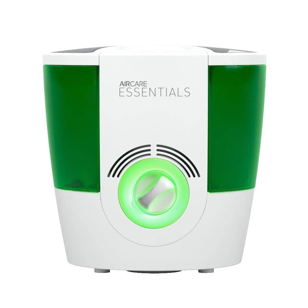AIRCARE ESSENTIALS Ozark Steam Humidifier White/Green: Warm Mist Vaporizer, 2 Settings, 500-800 sq. ft., No Filter Needed