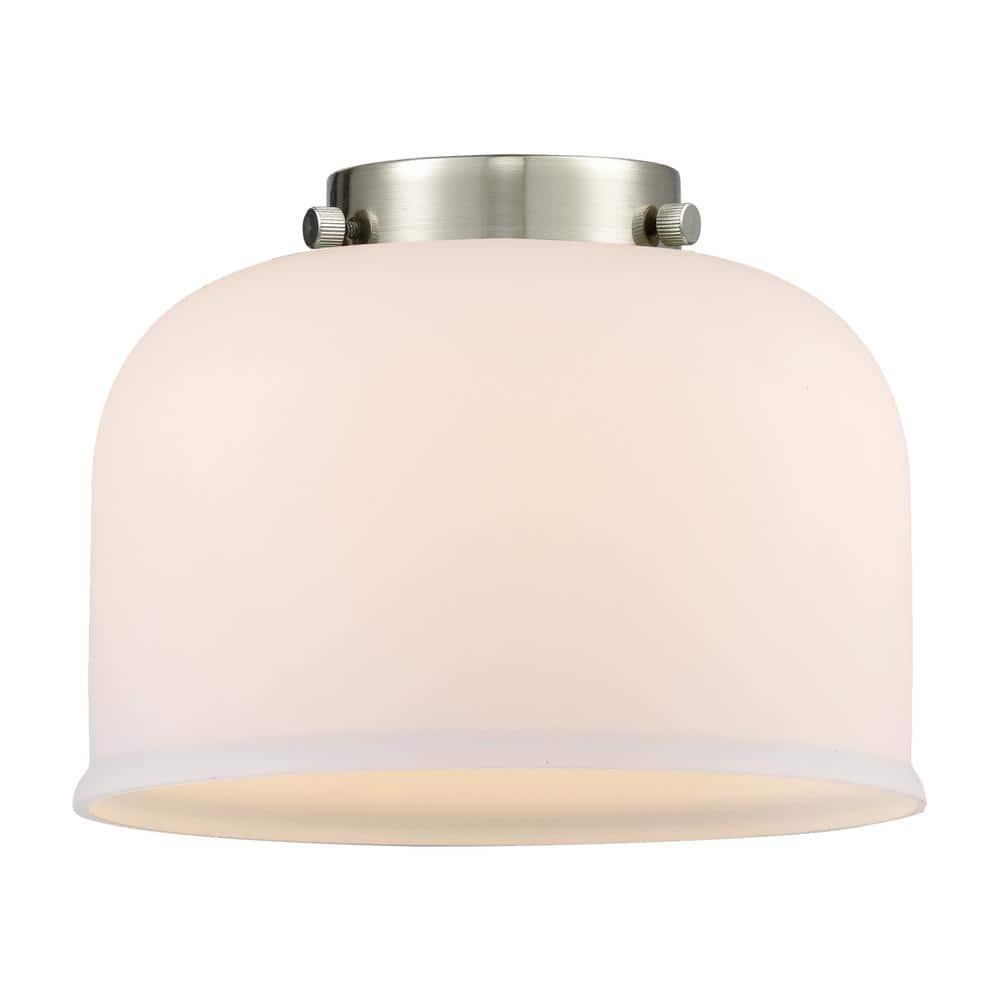 Oil Rubbed Bronze Flush Mount Light with Matte White Glass Shade