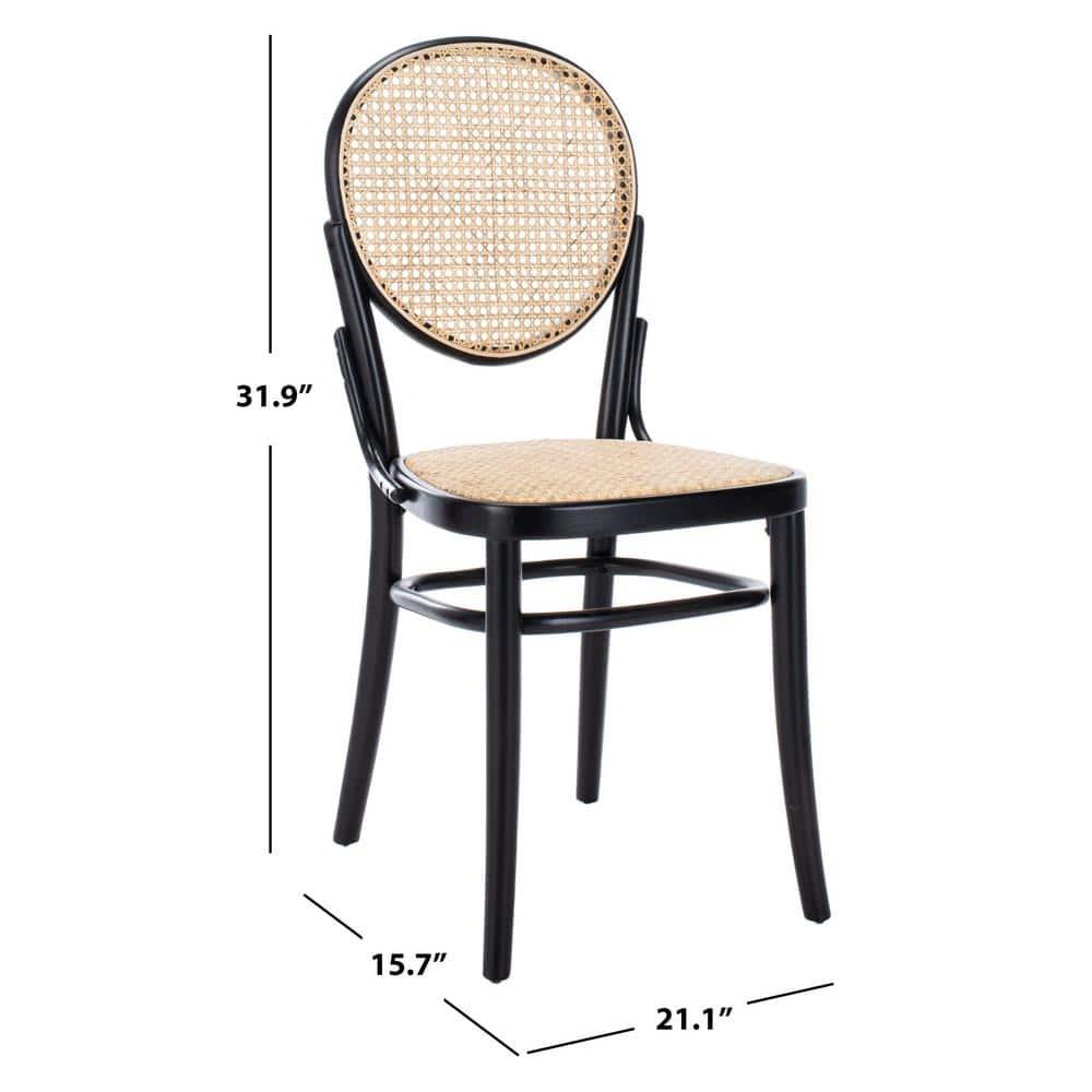 Sonia Cane Dining Chair (Set of 2) - DCH9504 - Black/Natural - Safavieh