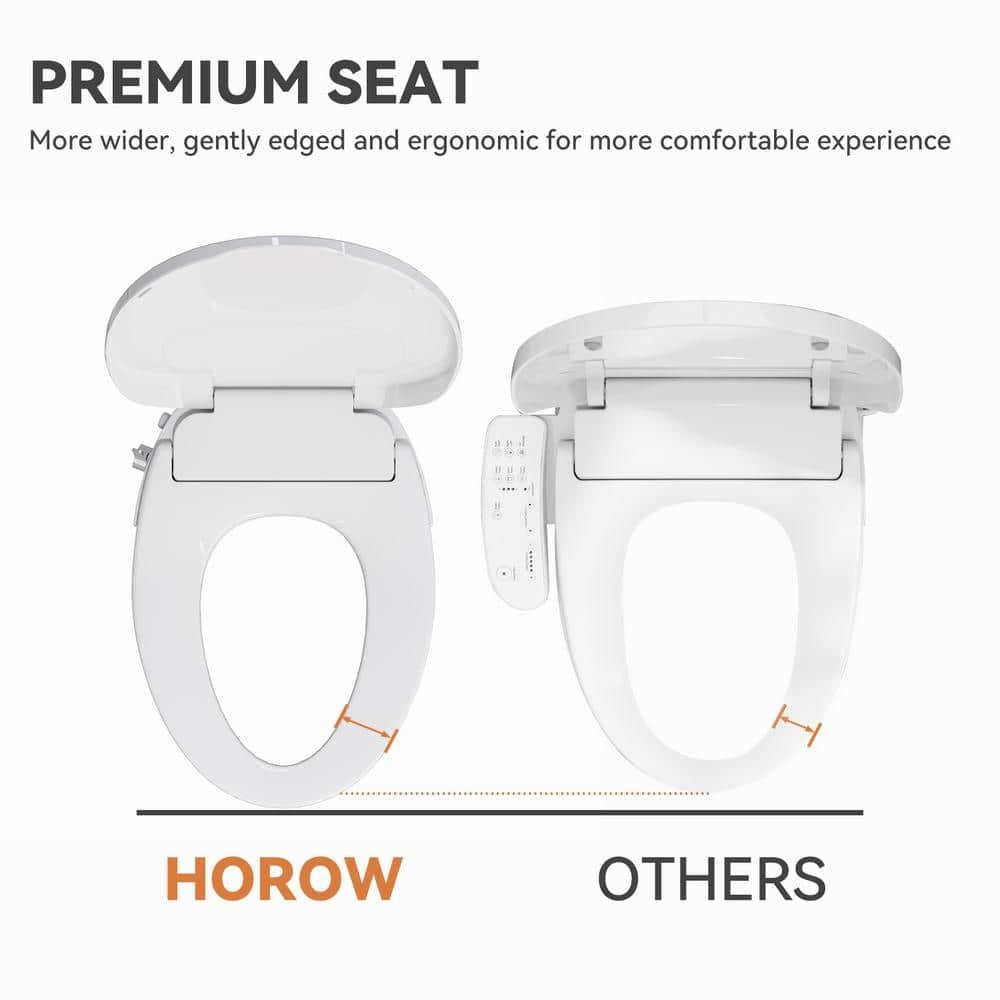 Unplugged Elongated Bidet Seat with Dual Stainless Nozzle and Adjustable Water Pressure
