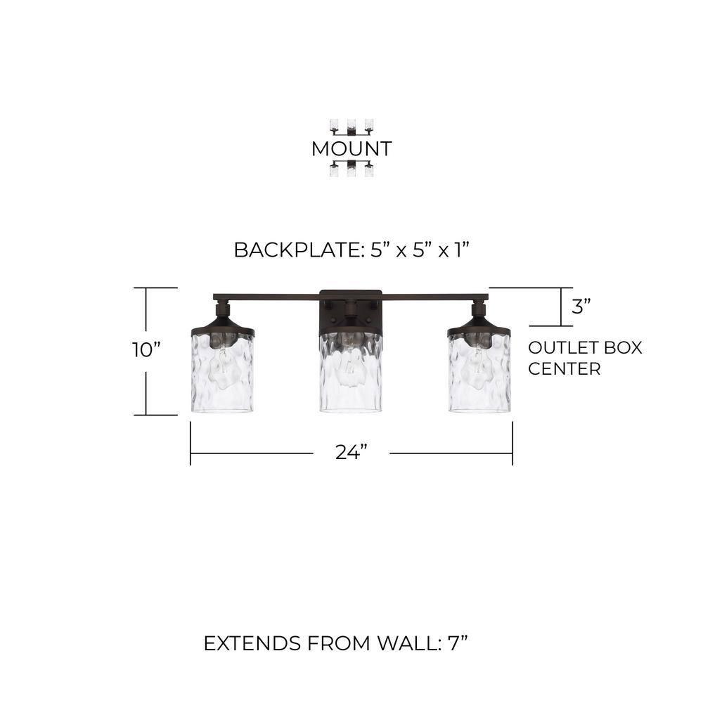 Capital Lighting 128831-451 Colton 3 Light 24" Wide Bathroom Vanity Light - Bronze