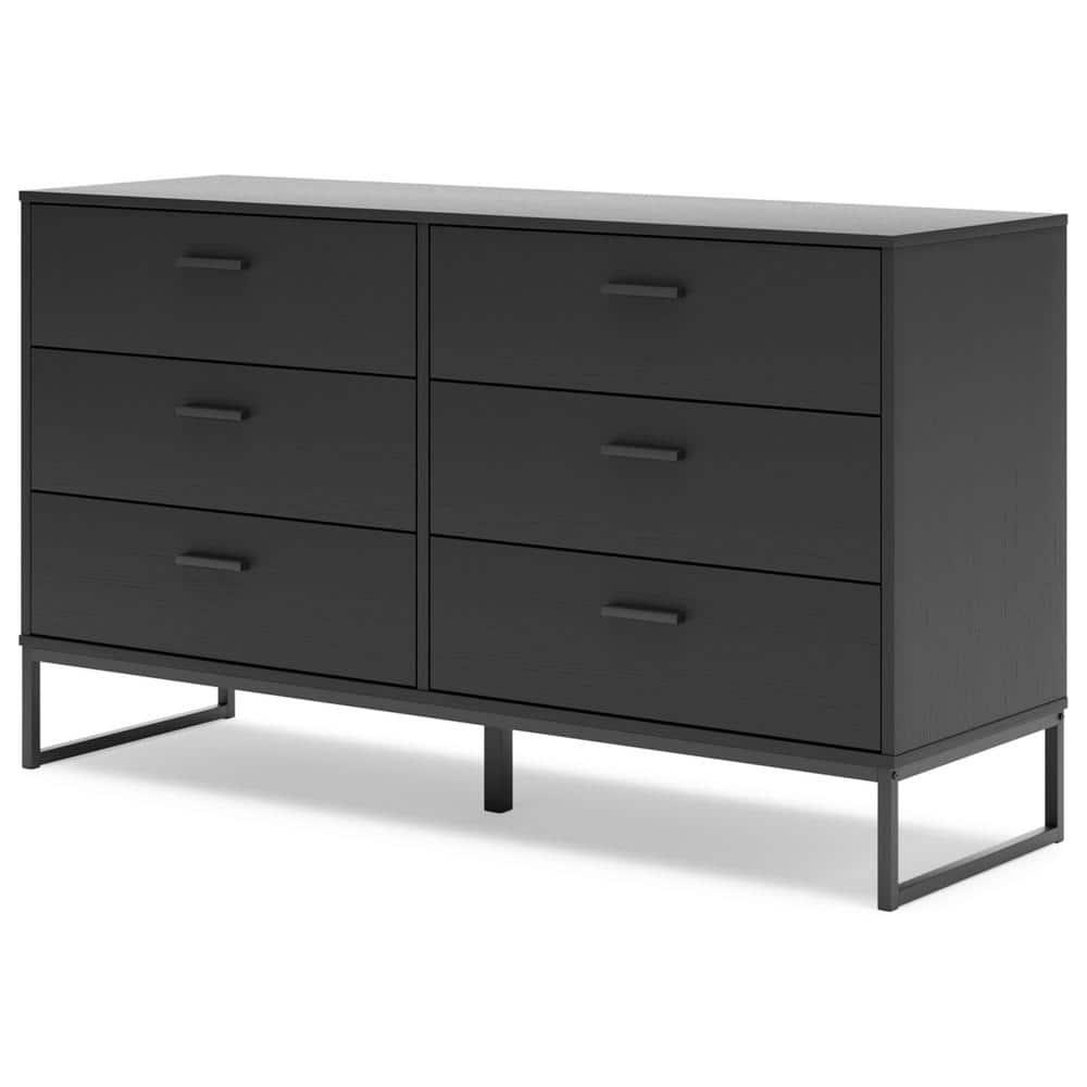 Signature Design by Ashley Socalle 6 Drawer Dresser, Black
