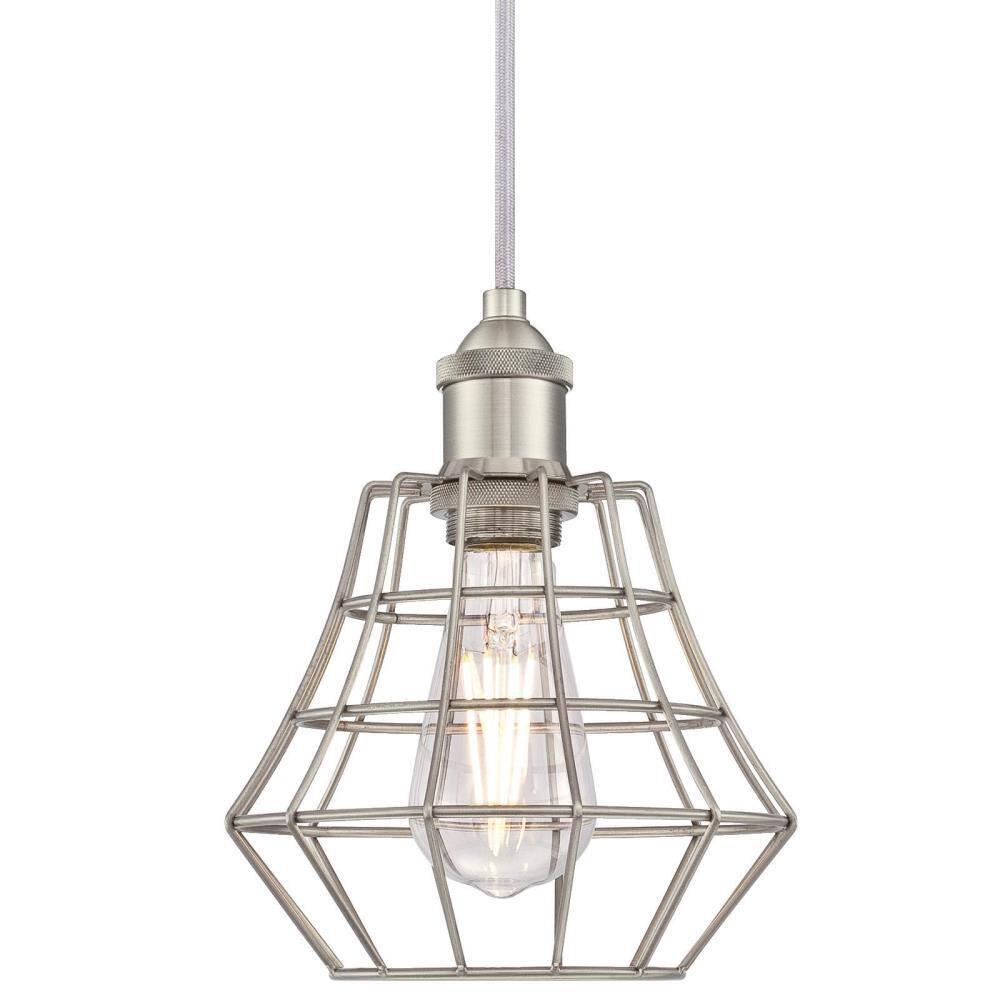 Nathaniel 1 - Light Brushed Nickel Geometric Pendant