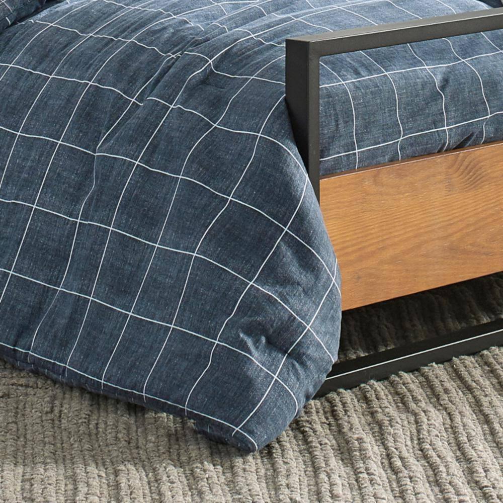 Kenneth Cole Kenneth Cole Holden Grid Cotton Blue Duvet Cover Set