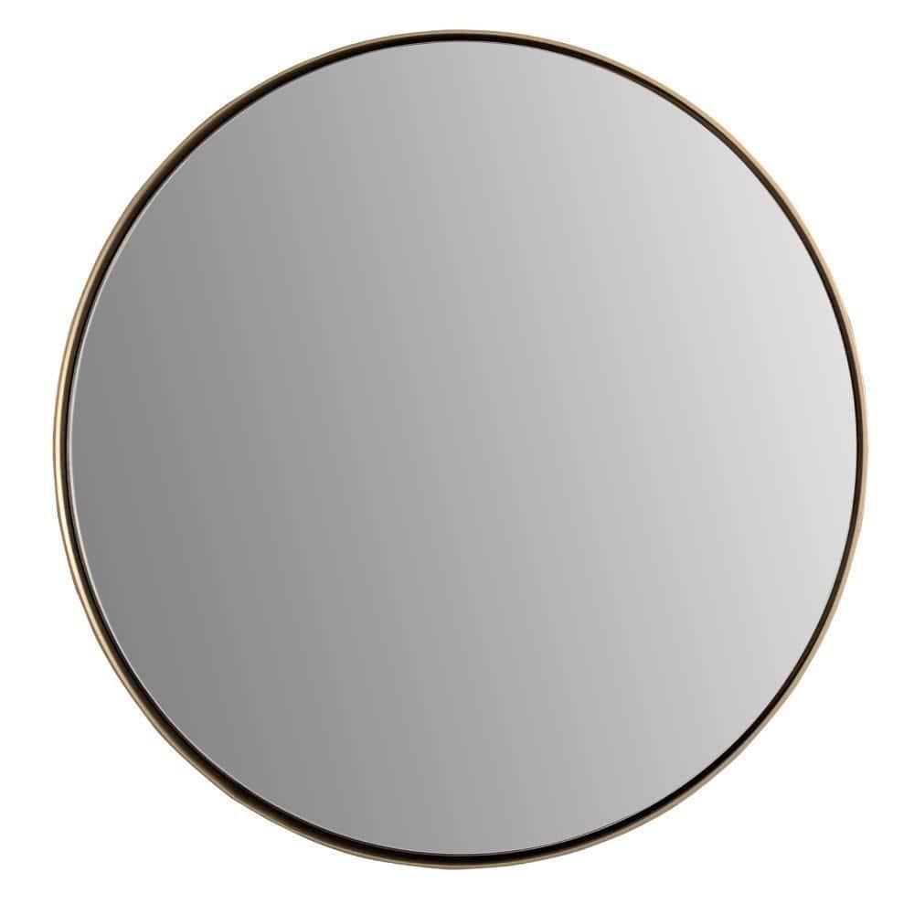 Elegant 29" Round Gold Metal Frame Bathroom Vanity Mirror