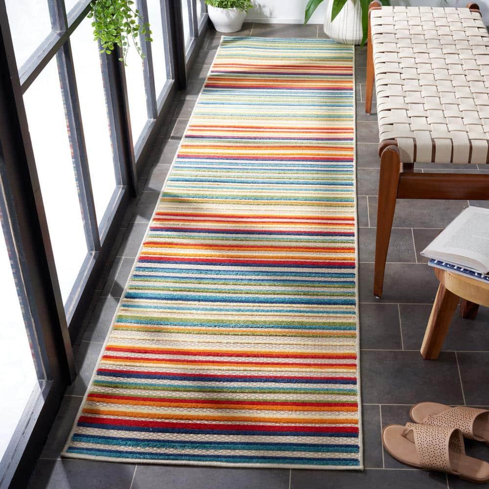 Cabana CBN323 Loomed Indoor Runner Rug - Ivory/Green - 2'2"x9' - Safavieh