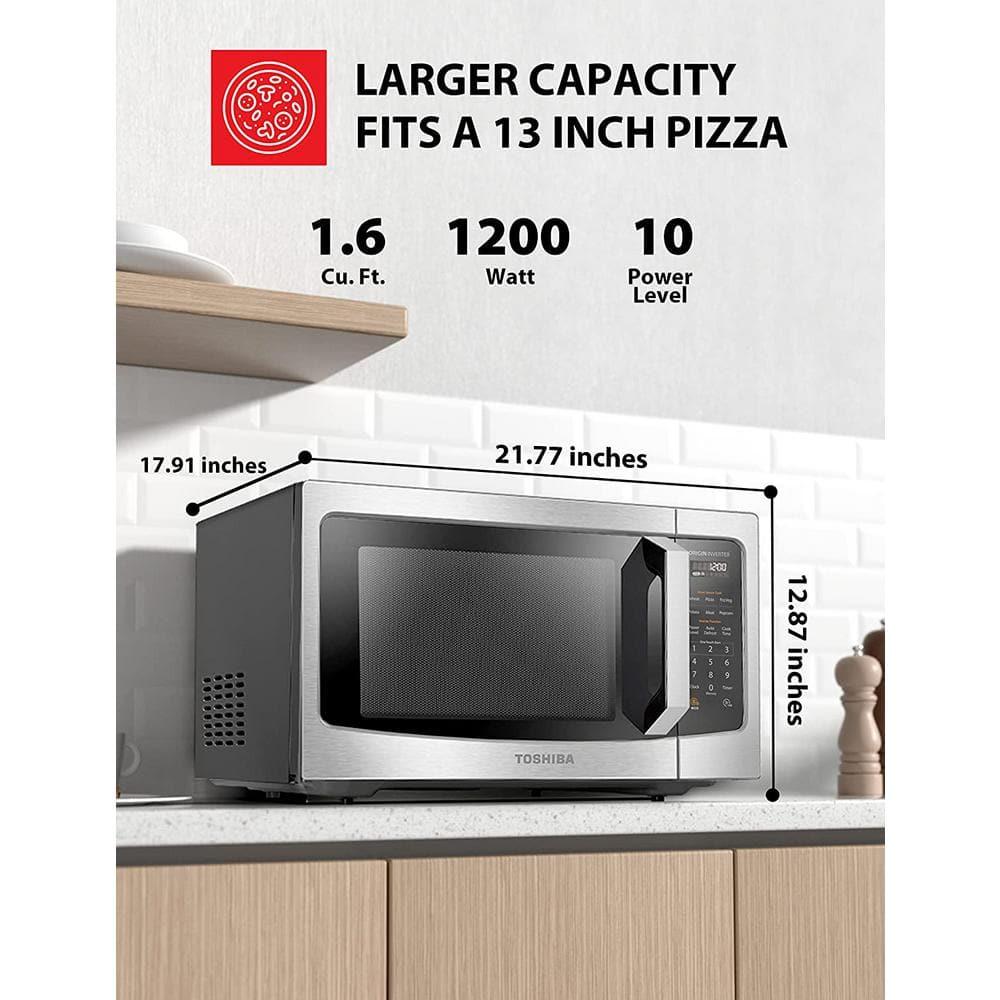 Toshiba TOSHIBA 1.6 Cu.ft Countertop Microwave Oven, Inverter, Smart Sensor, 13.6" Turntable, 1250W, Silver ML-EM45PIT(SS)