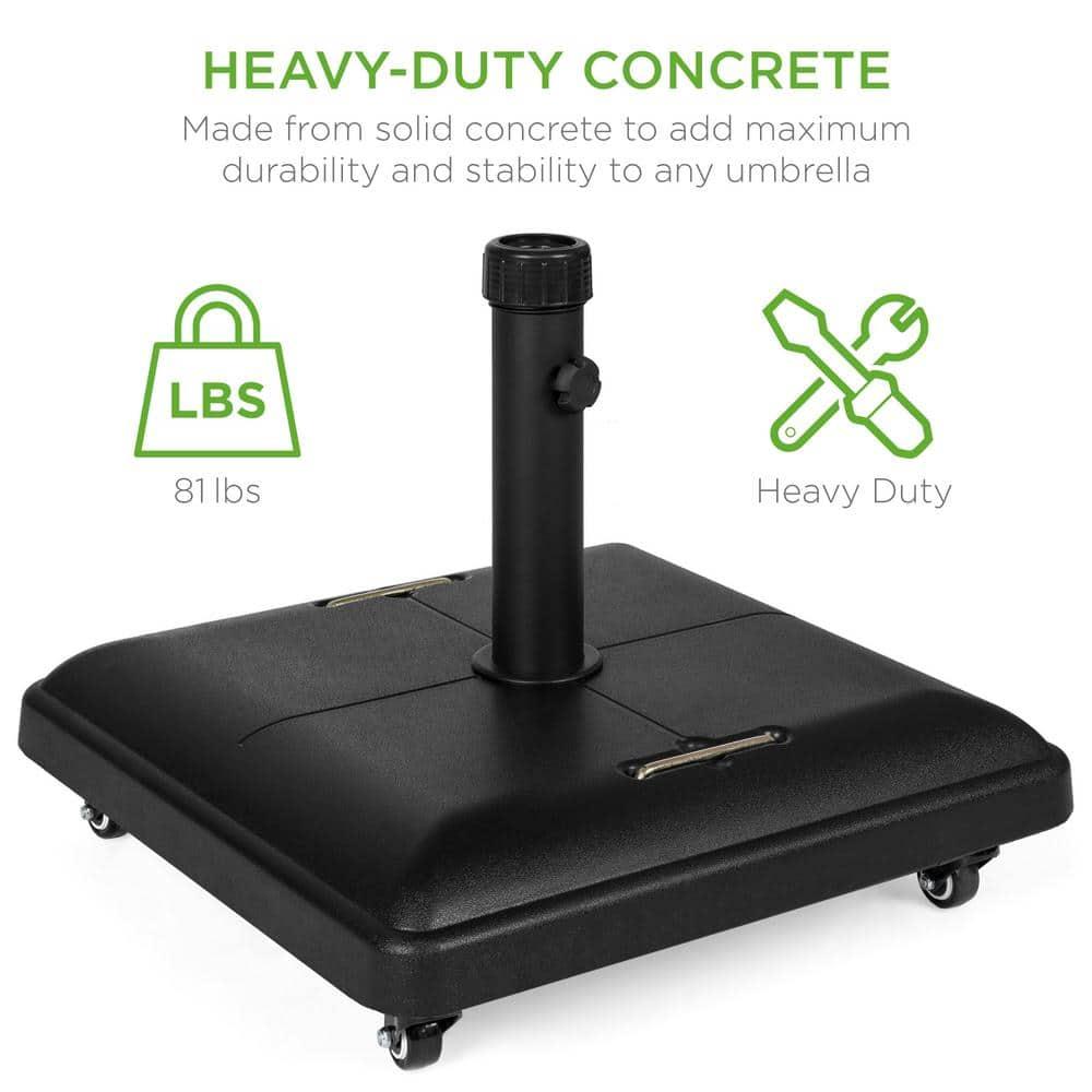 Arlmont & Co. Ristin 81 lb. Heavy Duty Concrete Rolling Patio Umbrella Base Stand with Locking Wheels