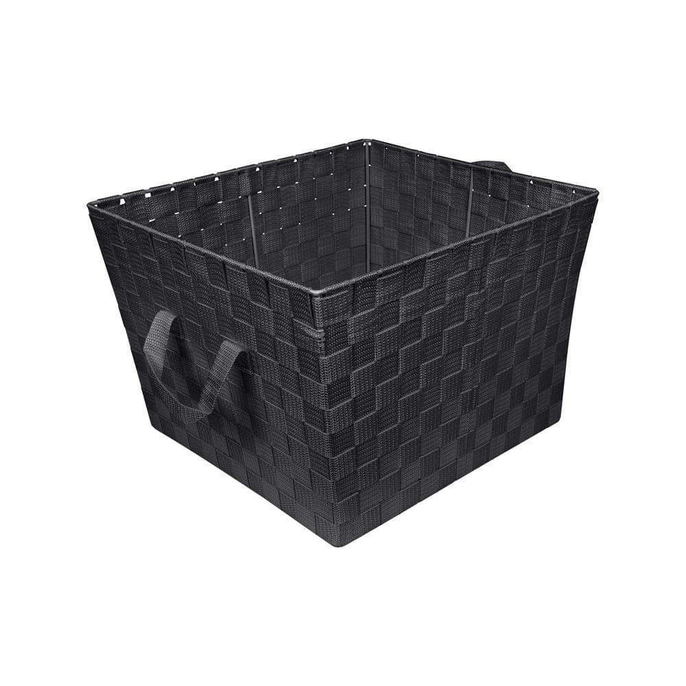 Simplify Large Woven Fabric Storage Basket in Black