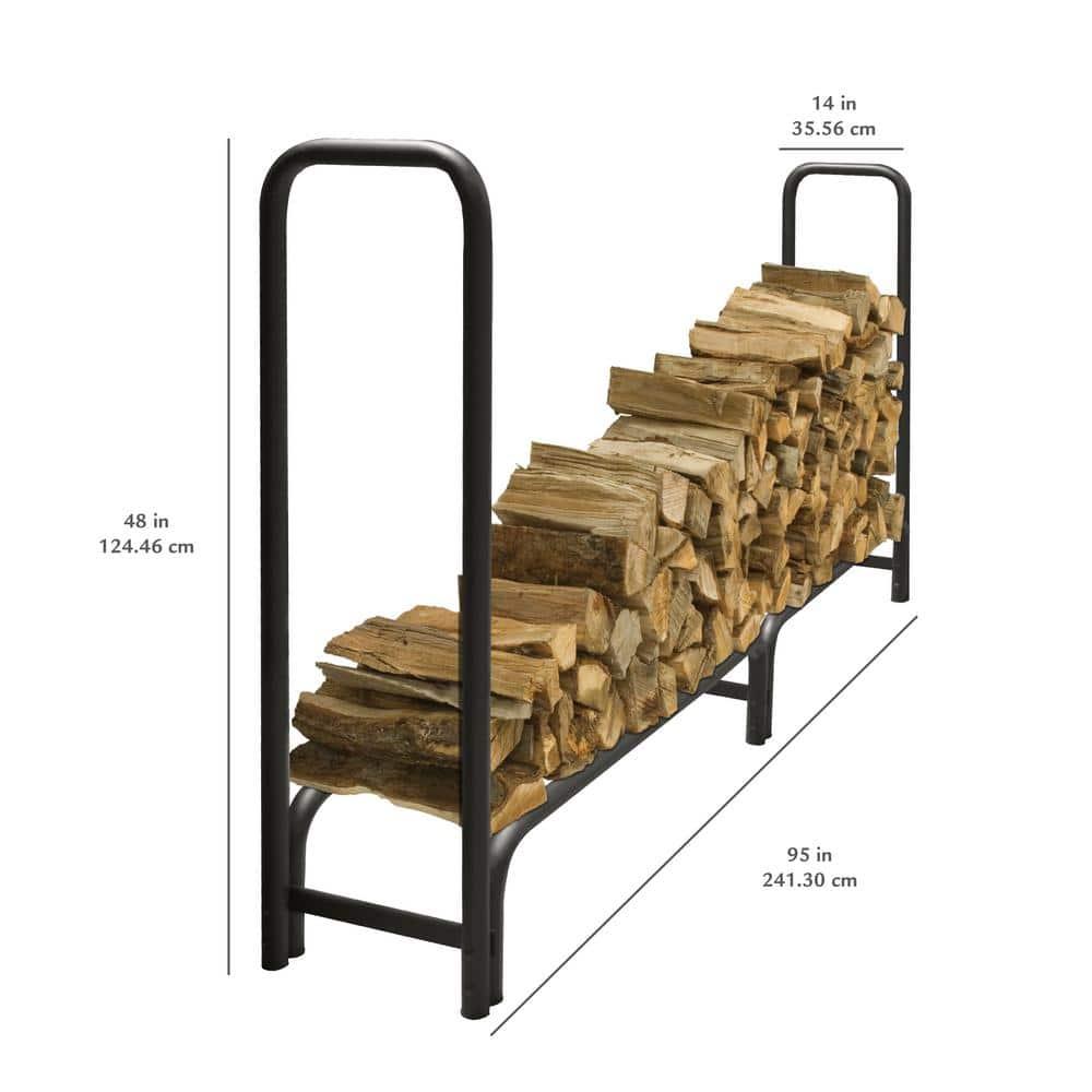 Pleasant Hearth LS938-96 8-Ft Heavy Duty Outdoor Log Rack