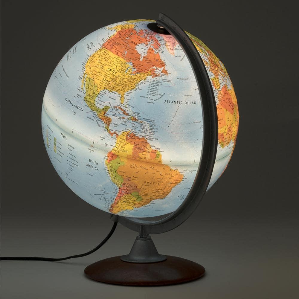 Tactile Blue Ocean Physical Relief Globe - Waypoint Geographic: 12" Diameter, Political Boundaries, Major Cities, Plastic