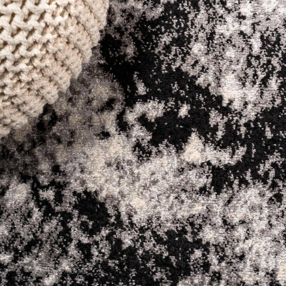 2'x8' Dune Modern Abstract Area Rug, Cream/Gray - JONATHAN Y