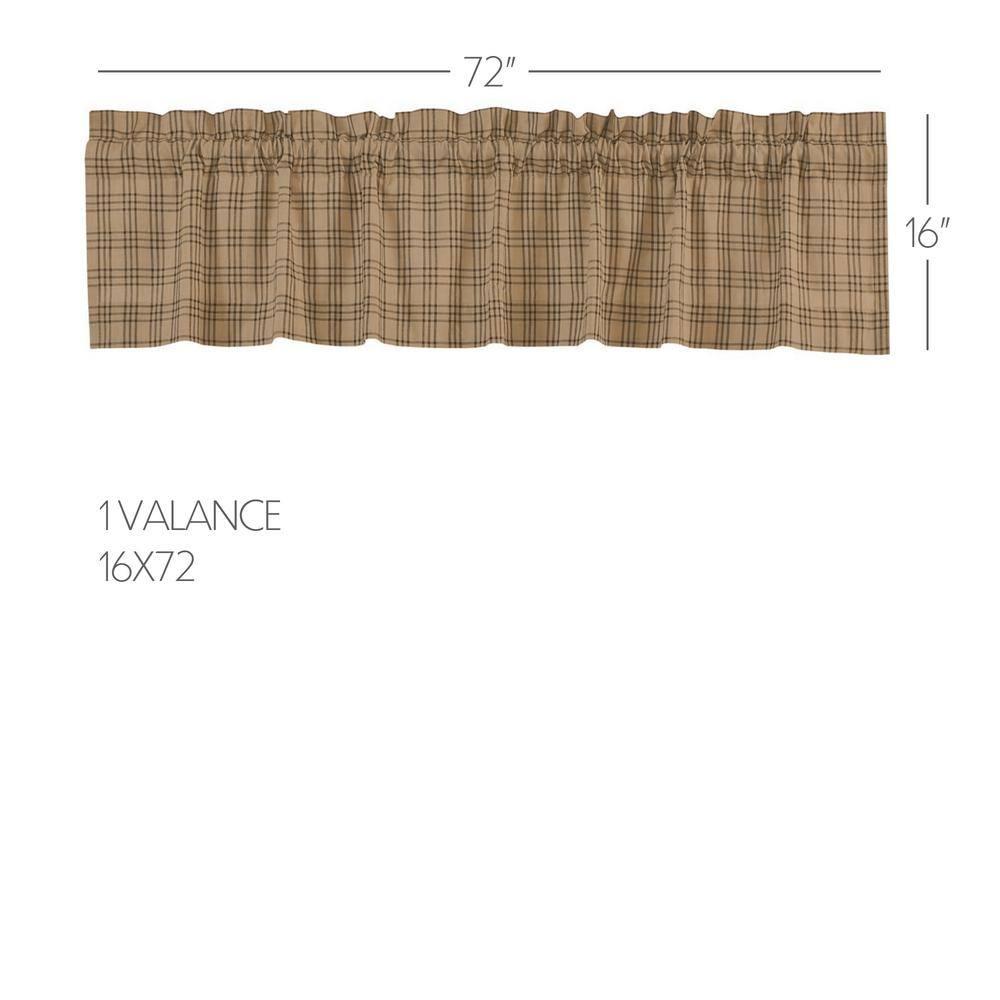 Sawyer Mill Charcoal Plaid Cotton Rod Pocket Valance