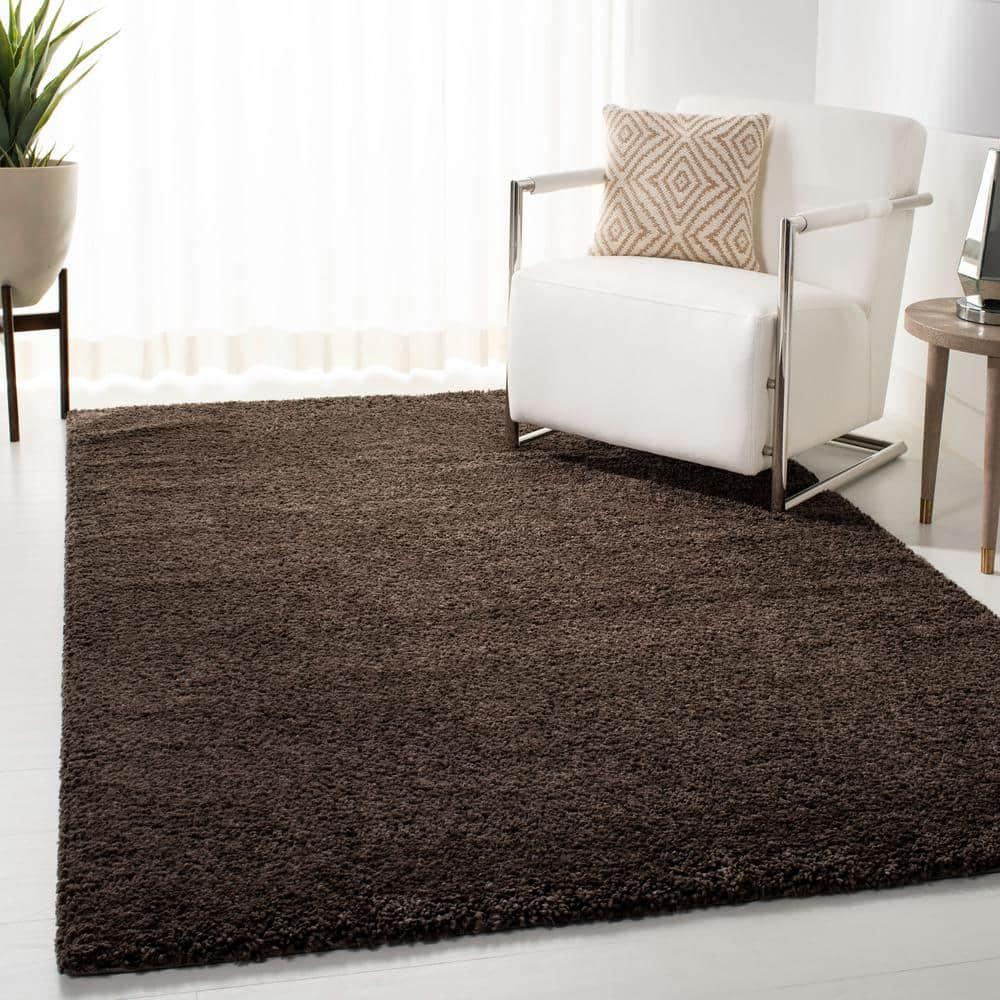 August Shag 900 AUG900 Power Loomed Indoor Accent Rug - Brown - 3'x3' - Safavieh