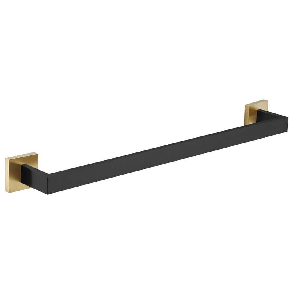 BWE 24 In. Modern Square Wall Mounted Single Bathroom Towel Bar Holder Rack Bath Accessories Hanger