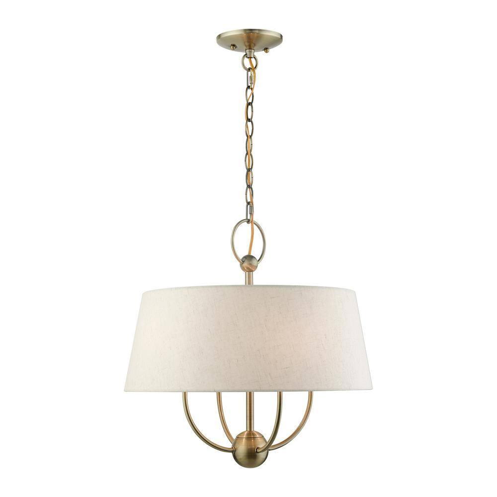 Livex Lighting Cartwright 4 - Light Pendant in  Antique Brass