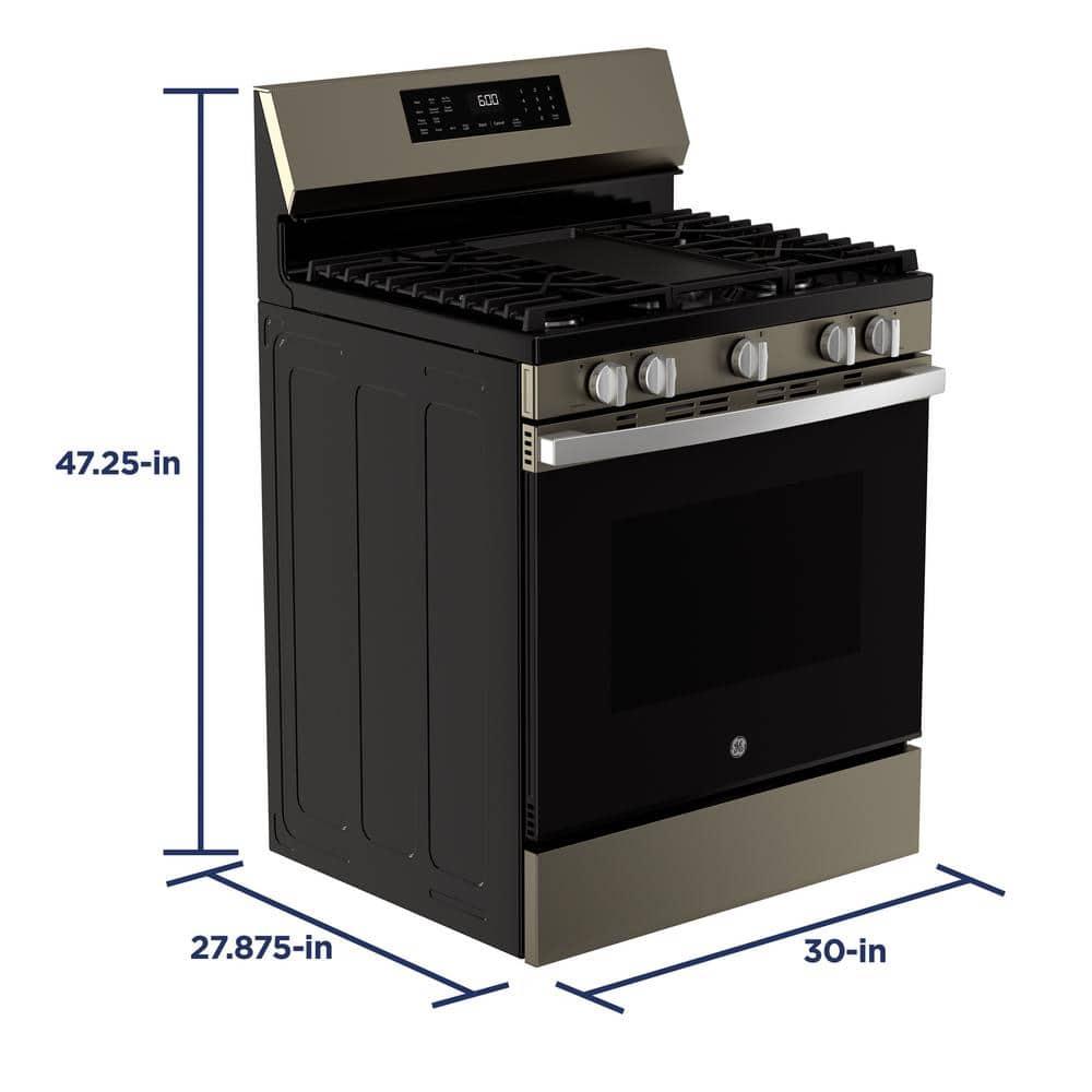 GE 30" Slide-In Front-Control Convection Gas Range