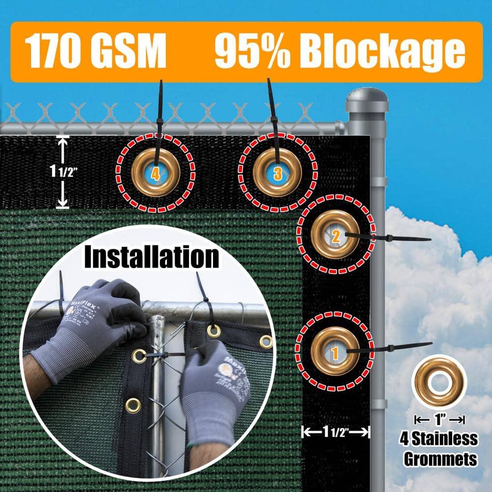 Amgo Fence Privacy Screen Heavy Duty Windscreen with Bindings & Grommets