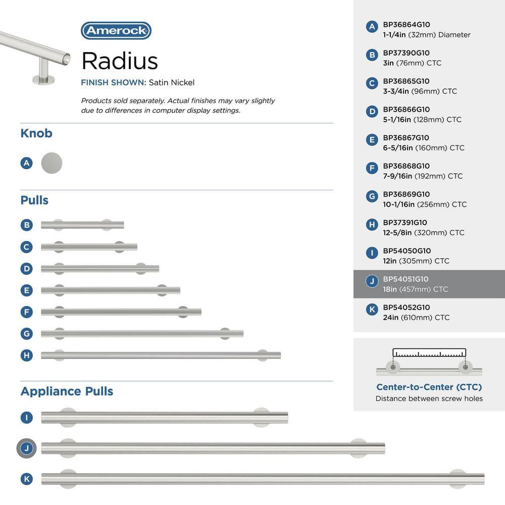 Amerock Radius 18" Center to Center Appliance Pull